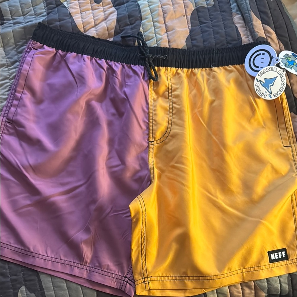 Two-Tone Yellow and Purple Neff Board/Swim Shirts